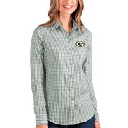 Add Green Bay Packers Antigua Women's Structure Long Sleeve Button-Up Shirt - Green/White To Your NFL Collection