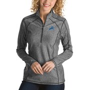 Add Detroit Lions Antigua Women's Tempo Desert Dry Quarter-Zip Jacket - Heather Charcoal To Your NFL Collection