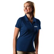 Add Seattle Seahawks Antigua Women's Pique Xtra-Lite Polo - Navy To Your NFL Collection