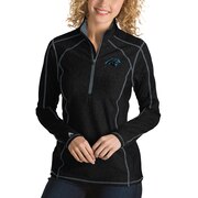 Add Carolina Panthers Antigua Women's Tempo Desert Dry Quarter-Zip Jacket - Heather Black To Your NFL Collection