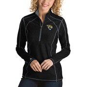 Add Jacksonville Jaguars Antigua Women's Tempo Desert Dry Quarter-Zip Jacket - Heather Black To Your NFL Collection