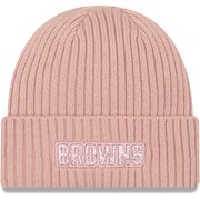 Add Cleveland Browns New Era Women's Team Glisten Rouge Cuffed Knit Hat – Light Pink To Your NFL Collection