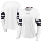 Add Denver Broncos WEAR By Erin Andrews Women's Snap Cuff Long Sleeve T-Shirt - White To Your NFL Collection