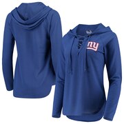 Add New York Giants Touch by Alyssa Milano Women's Soaring V-Neck Pullover Hoodie - Royal To Your NFL Collection