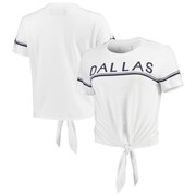 Add Dallas Cowboys Lauren James Women's Vintage Stripe Tie Tri-Blend T-Shirt – White To Your NFL Collection