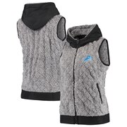 Add Detroit Lions Antigua Women's Fame Hooded Full-Zip Vest - Heathered Gray To Your NFL Collection