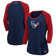 Add Houston Texans Fanatics Branded Women's Time To Shine Raglan 3/4-Sleeve T-Shirt - Navy/Cardinal To Your NFL Collection