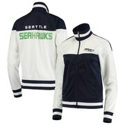 Order Seattle Seahawks G-III 4Her by Carl Banks Women's Face Off Raglan Full-Zip Track Jacket - White/College Navy at low prices.