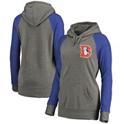 Add Denver Broncos NFL Pro Line by Fanatics Branded Women's Plus Sizes Vintage Lounge Pullover Hoodie - Heathered Gray To Your NFL Collection