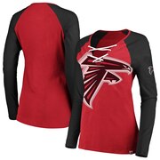 Add Atlanta Falcons Majestic Women's Long Sleeve Lace-Up V-Neck T-Shirt - Red/Black To Your NFL Collection