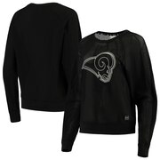 Add Los Angeles Rams DKNY Sport Women's Lauren Mesh Raglan Long Sleeve T-Shirt - Black To Your NFL Collection