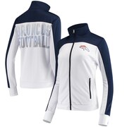 Add Denver Broncos G-III 4Her by Carl Banks Women's Playmaker Full-Zip Track Jacket - White/Navy To Your NFL Collection