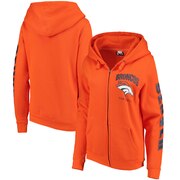 Add Denver Broncos New Era Women's Playbook Glitter Sleeve Full-Zip Hoodie - Orange To Your NFL Collection