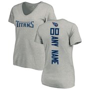 Add Tennessee Titans NFL Pro Line Women's Personalized Backer V-Neck T-Shirt - Ash To Your NFL Collection