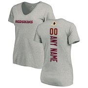 Add Washington Redskins NFL Pro Line Women's Personalized Backer V-Neck T-Shirt - Ash To Your NFL Collection