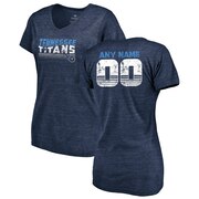 Add Tennessee Titans NFL Pro Line by Fanatics Branded Women's Personalized Retro Tri-Blend V-Neck T-Shirt - Navy To Your NFL Collection