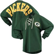 Add Green Bay Packers NFL Pro Line by Fanatics Branded Women's Spirit Jersey Long Sleeve Lace Up T-Shirt - Green To Your NFL Collection