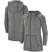 Add Indianapolis Colts Nike Women's Gym Vintage Raglan Full-Zip Hoodie - Heathered Gray To Your NFL Collection