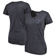 Add Dallas Cowboys NFL Pro Line by Fanatics Branded Women's Primary Logo Left Chest Distressed Tri-Blend V-Neck T-Shirt - Heathered Navy To Your NFL Collection