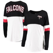 Add Atlanta Falcons New Era Women's Athletic Historic Varsity Long Sleeve T-Shirt - Black/White To Your NFL Collection