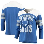 Add Indianapolis Colts Junk Food Women's Throwback Football Long Sleeve T-Shirt - Royal/White To Your NFL Collection