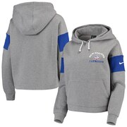 Add New England Patriots Nike Women's Historic Cropped Pullover Hoodie - Heathered Gray To Your NFL Collection