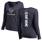 Add Houston Texans NFL Pro Line Women's Personalized Backer Long Sleeve T-Shirt - Navy To Your NFL Collection