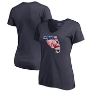 Add Jacksonville Jaguars NFL Pro Line by Fanatics Branded Women's Plus Size Banner State V-Neck T-Shirt - Navy To Your NFL Collection