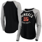 Add Cincinnati Bengals Touch by Alyssa Milano Women's Lay-Up Thermal Raglan Long Sleeve T-Shirt - Black To Your NFL Collection