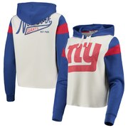 Add New York Giants Junk Food Women's Cropped Fleece Pullover Hoodie - White To Your NFL Collection