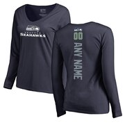 Add Seattle Seahawks NFL Pro Line Women's Personalized Backer Long Sleeve T-Shirt - Navy To Your NFL Collection