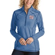 Add New York Giants Antigua Women's Tempo Desert Dry Quarter-Zip Jacket - Heather Royal To Your NFL Collection