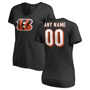 Add Cincinnati Bengals NFL Pro Line Women's Any Name & Number Logo Personalized T-Shirt - Black To Your NFL Collection