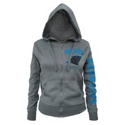 Add Carolina Panthers New Era Women's Playbook Glitter Sleeve Full-Zip Hoodie - Gray To Your NFL Collection