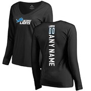 Add Detroit Lions Pro Line Women's Personalized Backer Long Sleeve T-Shirt - Black To Your NFL Collection