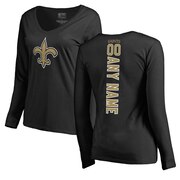 Add New Orleans Saints NFL Pro Line Women's Personalized Backer Long Sleeve T-Shirt - Black To Your NFL Collection