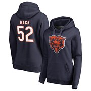 Add Khalil Mack Chicago Bears NFL Pro Line by Fanatics Branded Women's Player Icon Name & Number Pullover Hoodie - Navy To Your NFL Collection