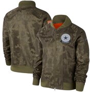 Add Dallas Cowboys Nike Women's 2019 Salute to Service Full-Zip Bomber Jacket - Olive To Your NFL Collection
