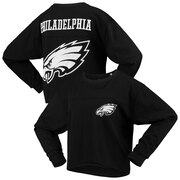 Add Philadelphia Eagles G-III 4Her by Carl Banks Women's Flight Song Crop Long Sleeve T-Shirt - Black To Your NFL Collection