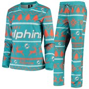 Add Miami Dolphins Women's Holiday Pajama Set - Aqua To Your NFL Collection