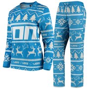 Add Detroit Lions Women's Holiday Pajama Set - Blue To Your NFL Collection