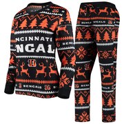 Add Cincinnati Bengals Women's Holiday Pajama Set - Black To Your NFL Collection