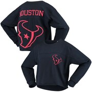 Add Houston Texans G-III 4Her by Carl Banks Women's Flight Song Crop Long Sleeve T-Shirt - Navy To Your NFL Collection