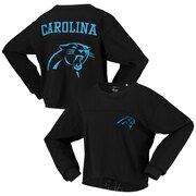 Add Carolina Panthers G-III 4Her by Carl Banks Women's Flight Song Crop Long Sleeve T-Shirt - Black To Your NFL Collection