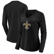 Add New Orleans Saints NFL Pro Line by Fanatics Branded Women's Primary Logo Long Sleeve V-Neck T-Shirt - Black To Your NFL Collection